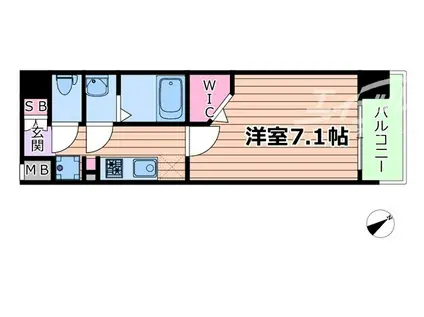 ファーストフィオーレ北大阪ミラージュ(1K/4階)の間取り写真