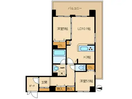 ガーデンコート蒲田 B棟(2LDK/8階)の間取り写真