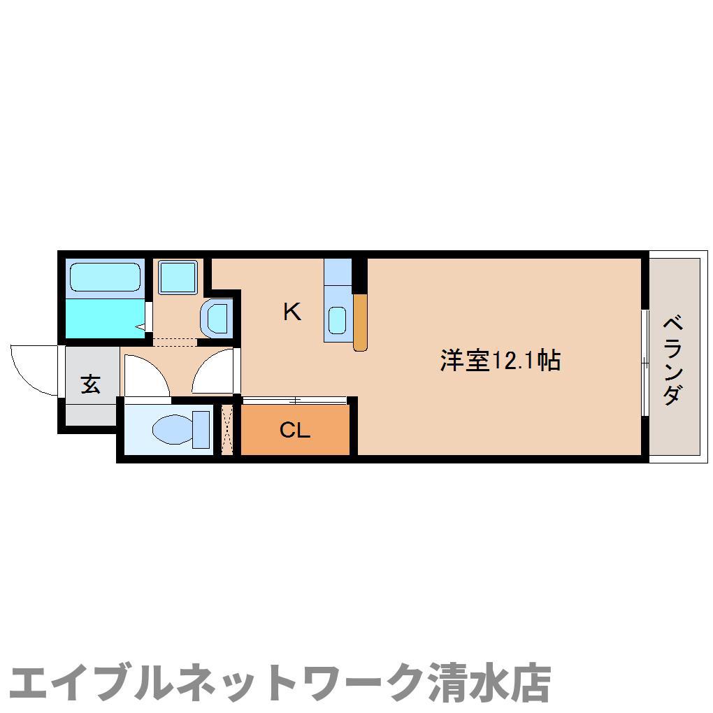 バンテージおりど(ワンルーム/3階)の間取り写真