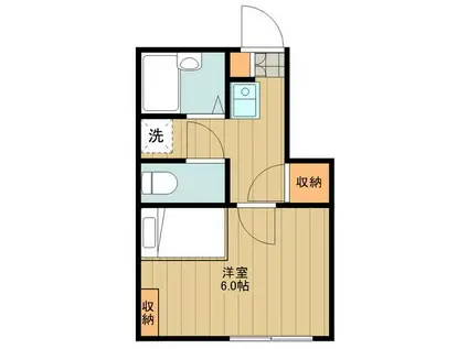 レオパレスセリオ国立(1K/3階)の間取り写真