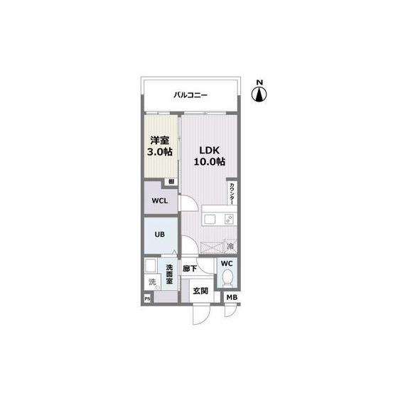 エフパルク大橋II(1LDK/2階)の間取り写真