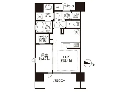ヴェレーナブリエ湘南藤沢(1LDK/11階)の間取り写真