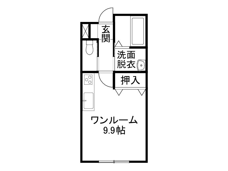 CRECERII(ワンルーム/2階)の間取り写真