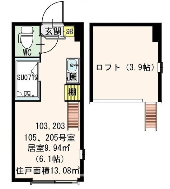 LAVISH高円寺(ワンルーム/1階)の間取り写真