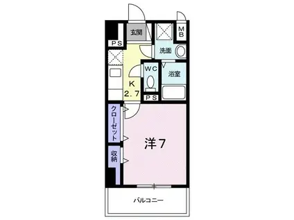 三の丸レジデンス(1K/2階)の間取り写真
