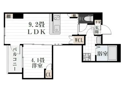 LA CHIC鹿児島中央(1LDK/8階)の間取り写真