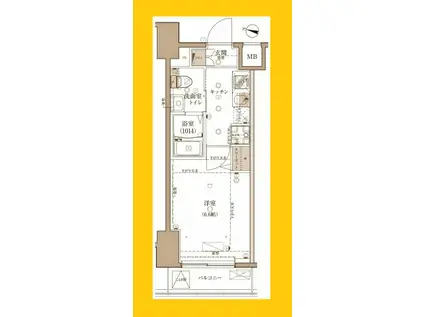 グロース西横浜II(1K/7階)の間取り写真