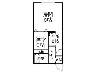 ARM-18(1DK/1階)の間取り写真