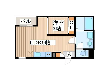 REGALESTフェリチタ南仙台(1LDK/1階)の間取り写真