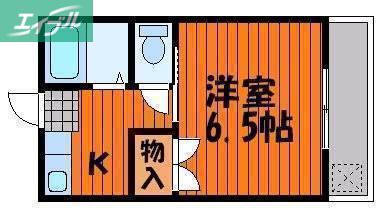 レクサス十日市II(1K/2階)の間取り写真
