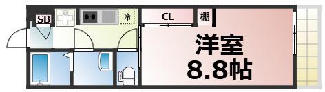 リブリ・アベリア(1K/3階)の間取り写真