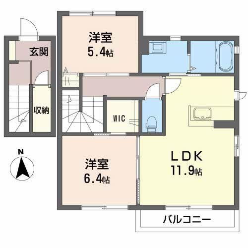 イノセントS III(2LDK/2階)の間取り写真