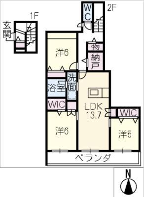 グリーンタウン赤坂(3SLDK/2階)の間取り写真