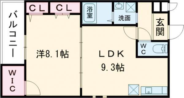 プロスペリティ―KーII(1LDK/2階)の間取り写真