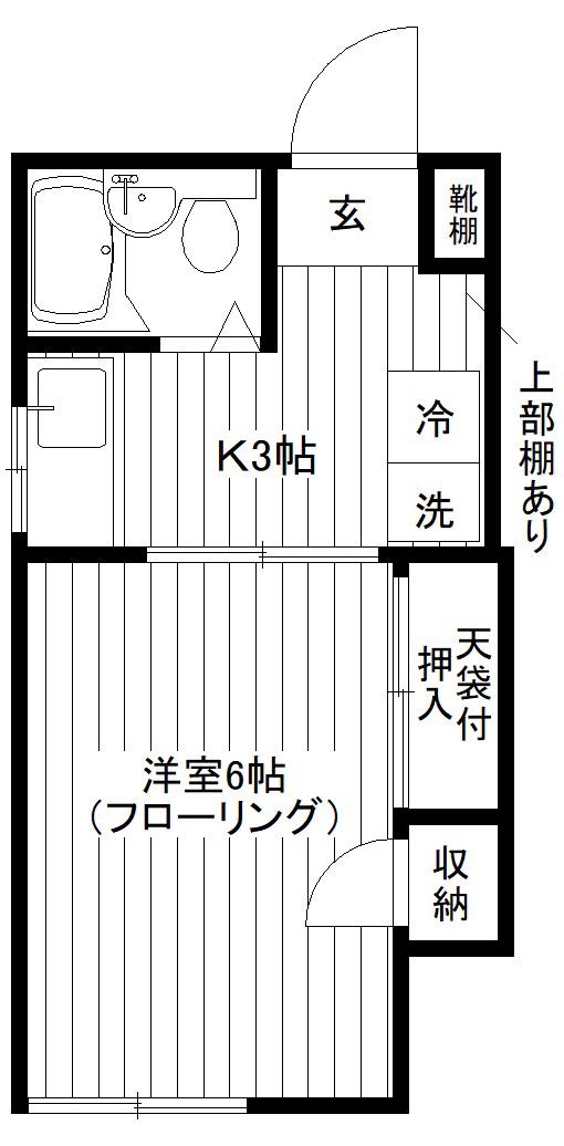 コーポ秋元(1K/2階)の間取り写真