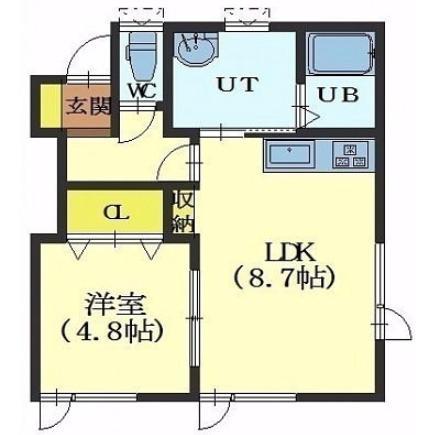 グットホーム亀田本町(1LDK/1階)の間取り写真