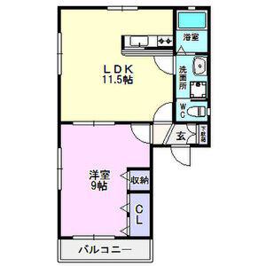 LACASA弥富II(1LDK/3階)の間取り写真