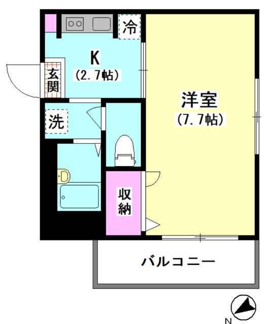 BS HOUSE(1K/3階)の間取り写真