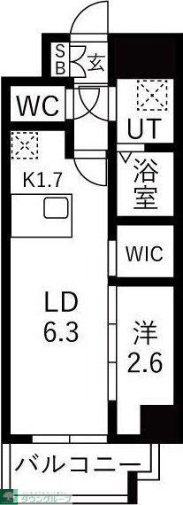メイクスアート浄心(1LDK/2階)の間取り写真