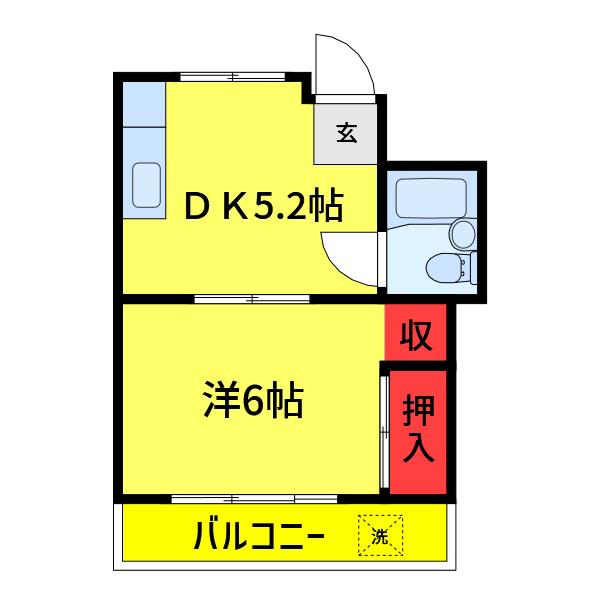ザペニンシュラタナカ(1DK/3階)の間取り写真