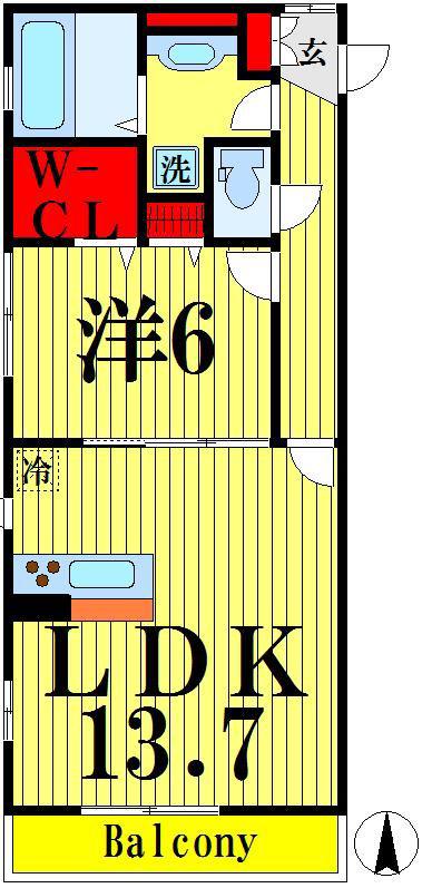 エトワール(1LDK/3階)の間取り写真