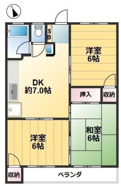 森田コーポ(3DK/3階)の間取り写真