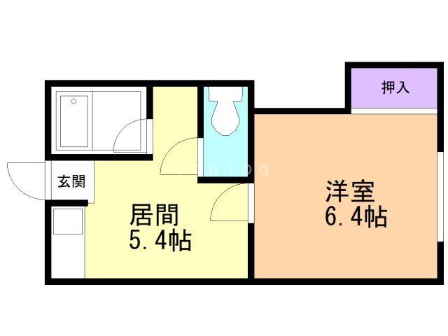 プラッツK(1DK/2階)の間取り写真