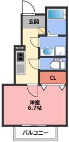ESPOIR A(1K/1階)の間取り写真