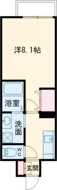クロノス51新町VI(1K/8階)の間取り写真