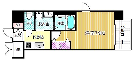レジュールアッシュ福島FINO(1K/5階)の間取り写真