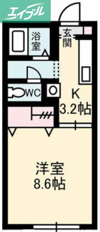 プラッツ21B(1K/1階)の間取り写真
