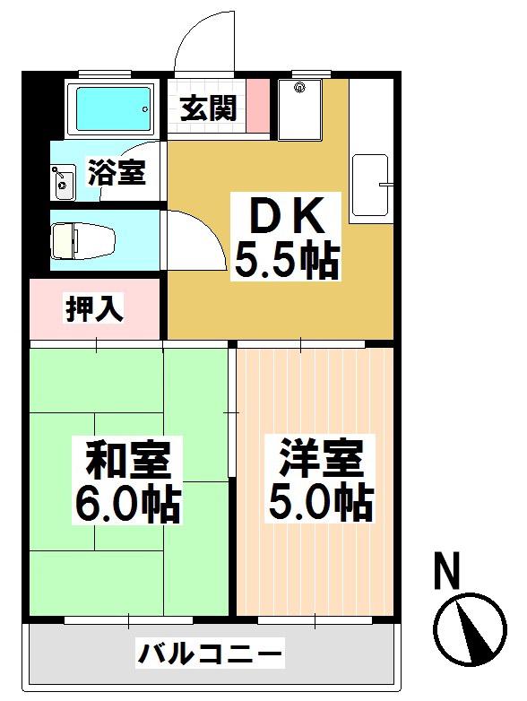 今井ビル(2DK/3階)の間取り写真