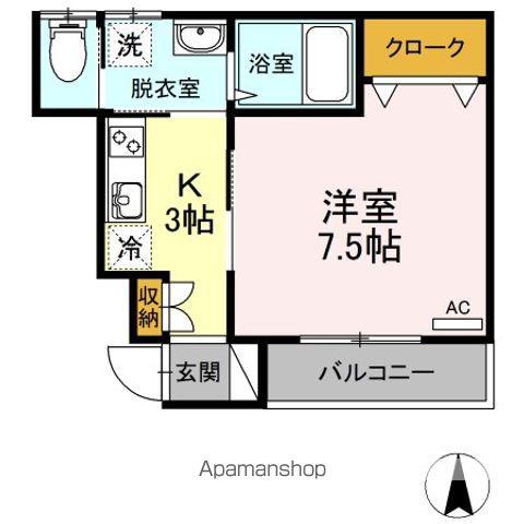 ALWAYS SUN(1K/1階)の間取り写真