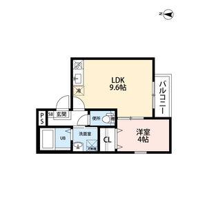 リヴェール東味鋺(1LDK/1階)の間取り写真