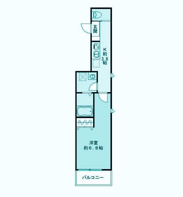 メゾン クレスト(1K/2階)の間取り写真