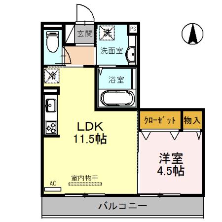 ベルフィオーレII(1LDK/3階)の間取り写真