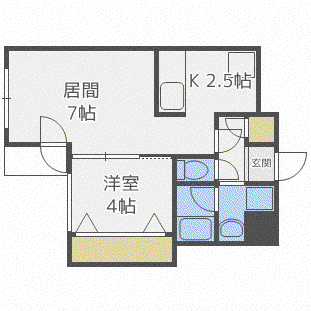 ENCHAN‐THE 環状通東(1LDK/3階)の間取り写真