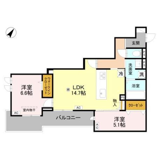 ラ メゾン ピック 中百舌鳥II(2LDK/3階)の間取り写真