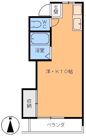 メゾンMII(ワンルーム/2階)の間取り写真