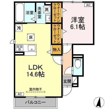 ラフィーネ(1LDK/1階)の間取り写真