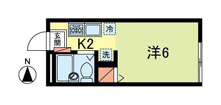 Tフラット(1K/1階)の間取り写真