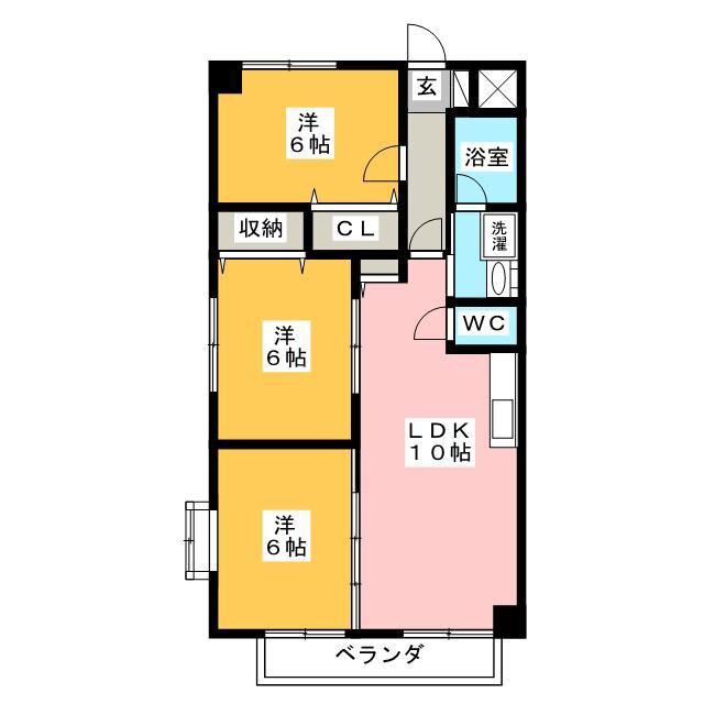 グレースガーデンK(3LDK/2階)の間取り写真