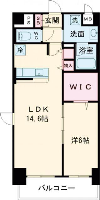 ルミナス溝の口(1LDK/4階)の間取り写真