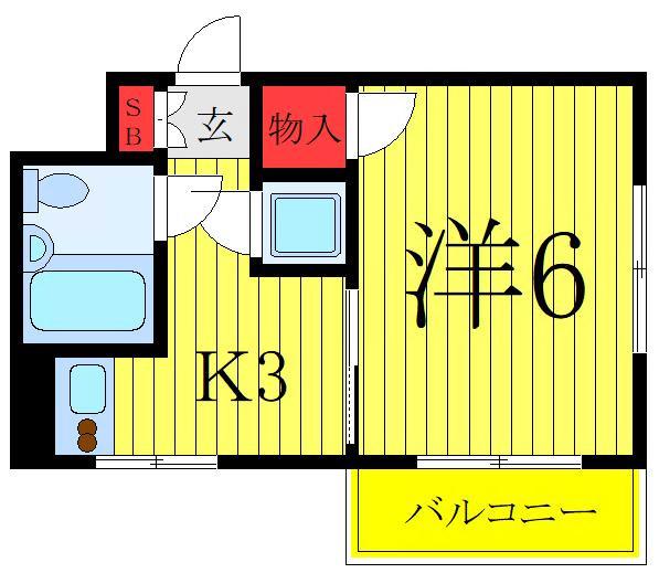 クレストカスガ(1K/3階)の間取り写真