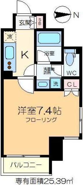 セリーズ門前仲町(1K/8階)の間取り写真