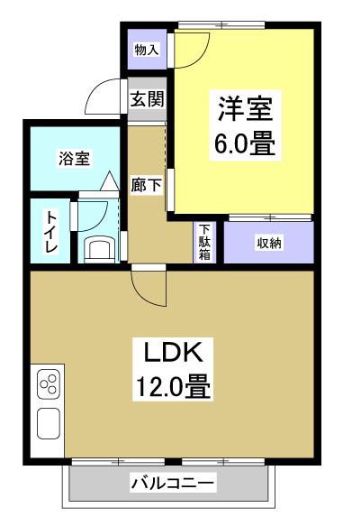 セジュール969C(1LDK/1階)の間取り写真