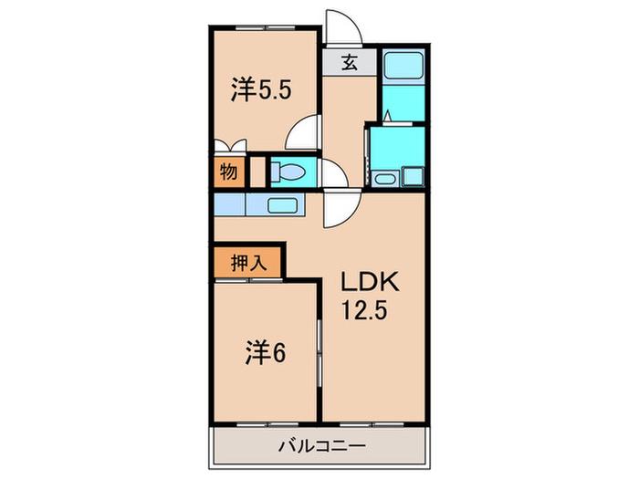 シェモア桜台(2LDK/2階)の間取り写真