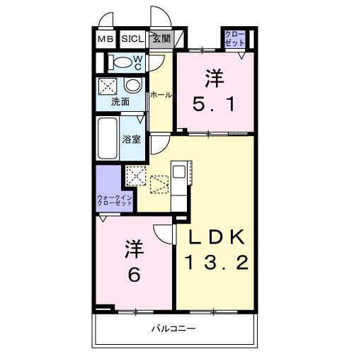 グラン・ステラータ(2LDK/1階)の間取り写真