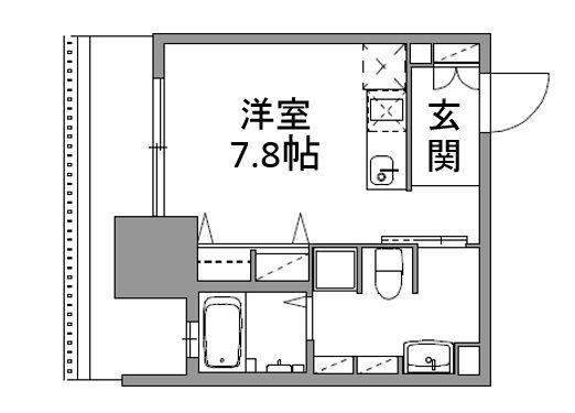 ANDON(ワンルーム/4階)の間取り写真