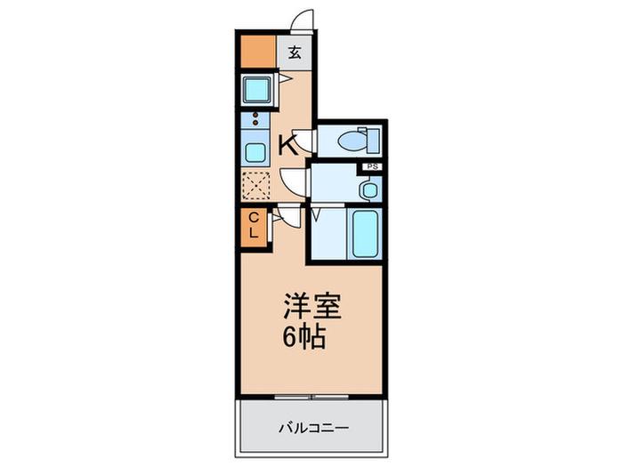 エスリードレジデンス大阪本町(1K/5階)の間取り写真